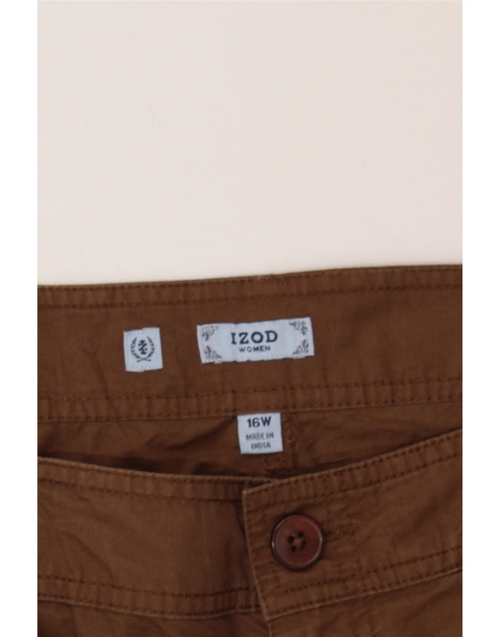 IZOD Womens Capri Trousers W32 L21 Brown Cotton Vintage Izod and Second-Hand Izod from Messina Hembry 