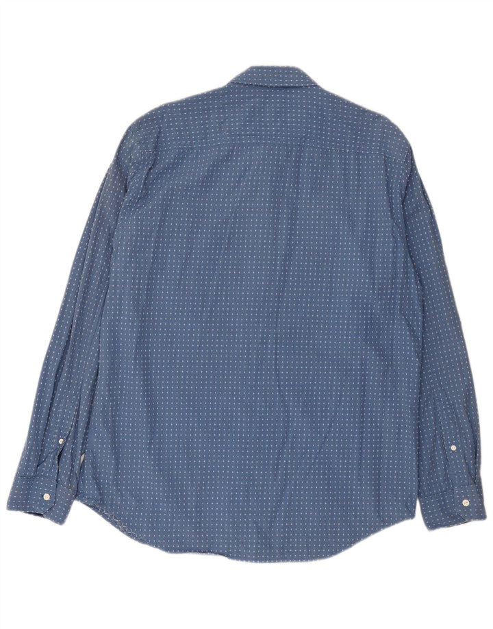 Timberland Herren-Hemd mit abstraktem Muster, schmale Passform, XL, blau, Baumwolle