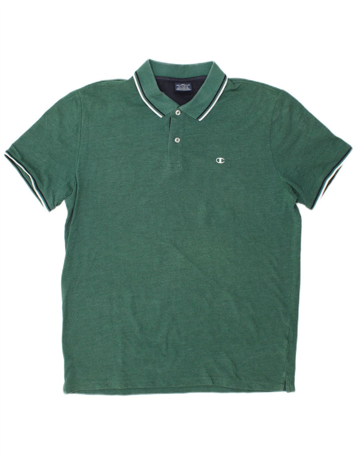 Champion Herren Poloshirt XL Grün gestreift