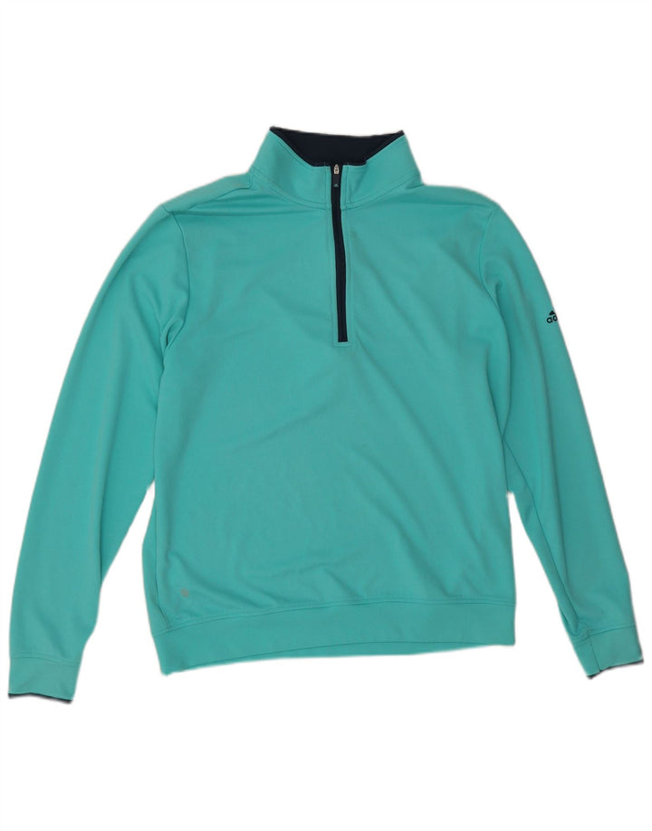 Adidas Herren-Pullover-Trainingsanzug-Oberteil mit Reißverschluss, Mitteltürkis, Polyester