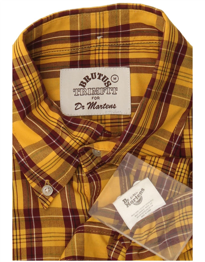 Dr Martens Herren-Kurzarmhemd Mittelgelb kariertes Polyester
