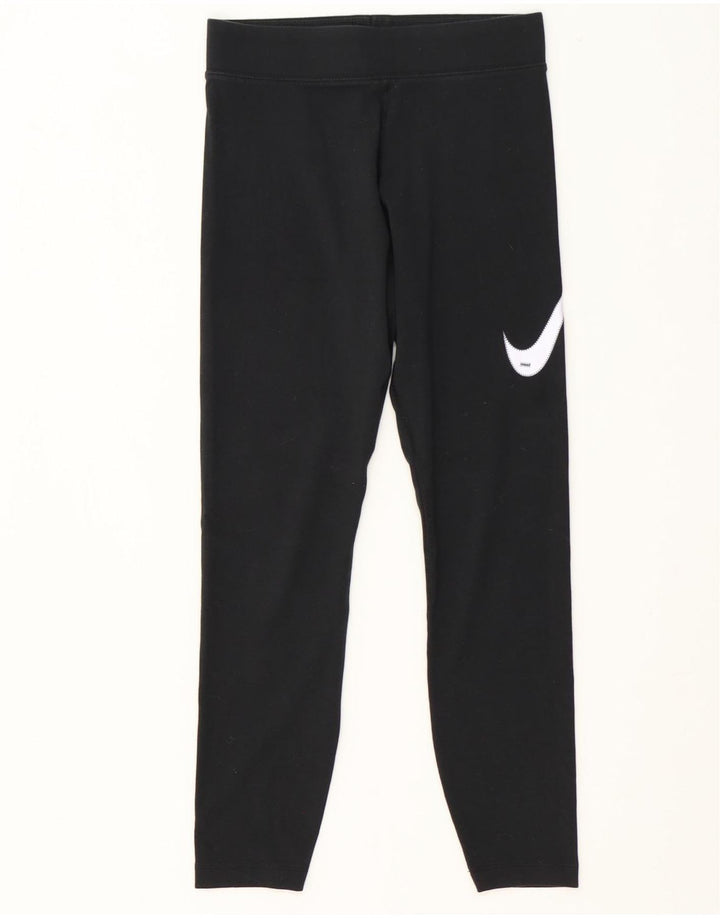 NIKE Womens Graphic Leggings UK 14 Medium  Black Polyester Vintage Nike and Second-Hand Nike from Messina Hembry 