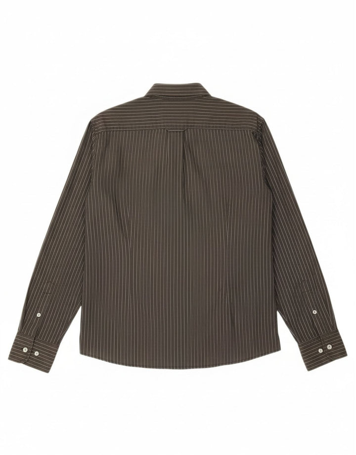 MARLBORO CLASSICS Womens Shirt Size 40 Medium Grey Striped
