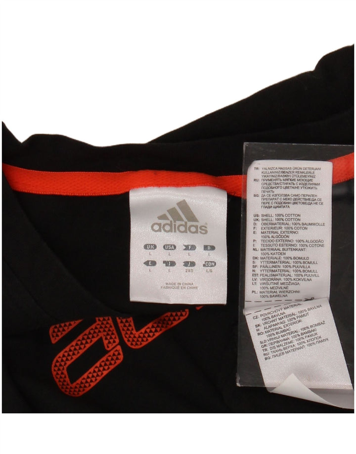 ADIDAS Herren Grafik T-Shirt Top Große schwarze Baumwolle
