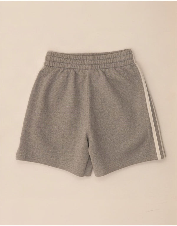 Adidas Damen Sportshorts UK 4 XS Grau gefleckte Baumwolle