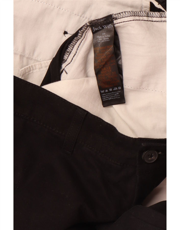 Jack Wills Slim Chino-Hose für Herren, W34, L32, schwarze Baumwolle