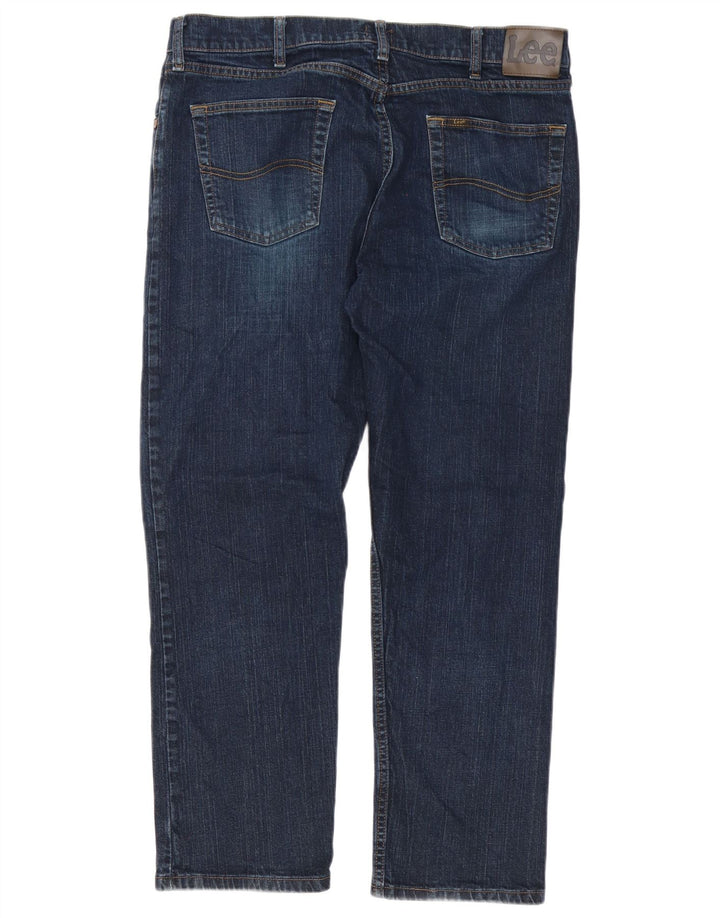 Lee Herren Straight Jeans W36 L29 Marineblaue Baumwolle