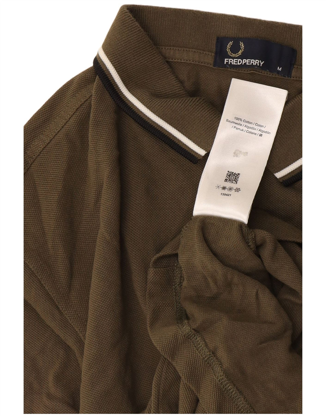 Fred Perry Herren-Poloshirt aus mittlerer Khaki-Baumwolle