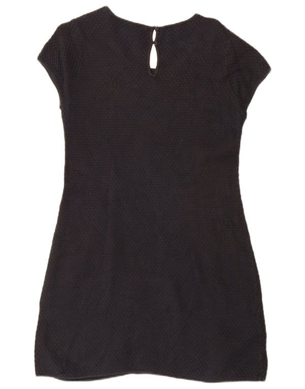 Benetton Damen T-Shirt-Kleid UK 16 Large Schwarz