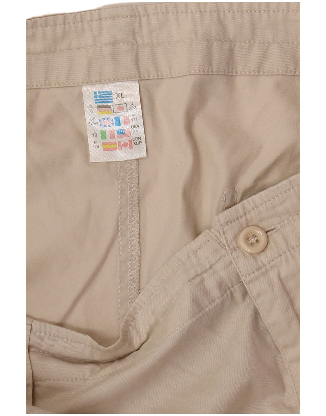 VINTAGE Herren Cargo Shorts XL W38 Beige Baumwolle