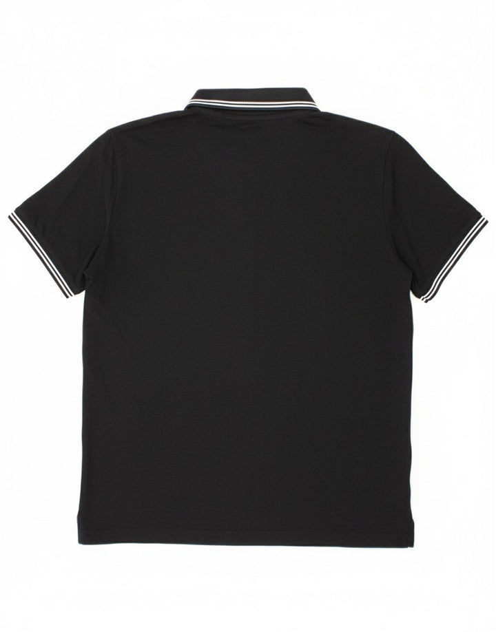 CHAMPION Mens Easy Fit Polo Shirt Medium Black Cotton