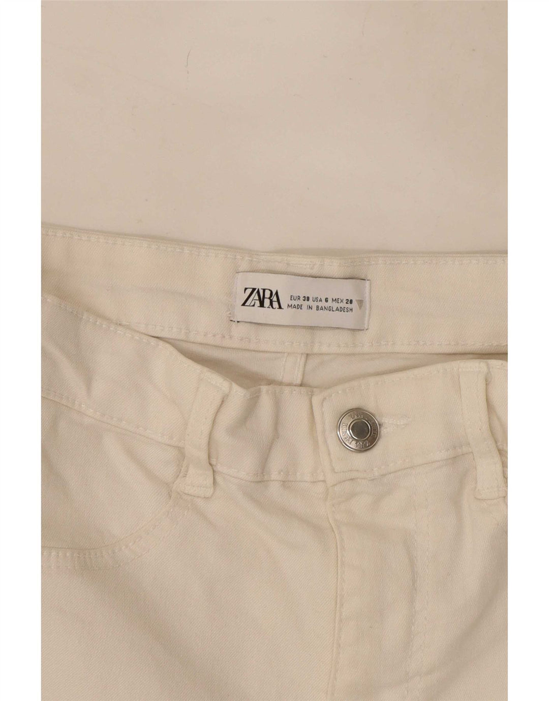 Zara Damen Slim Jeans EU 38 Small W28 L27 Weiß