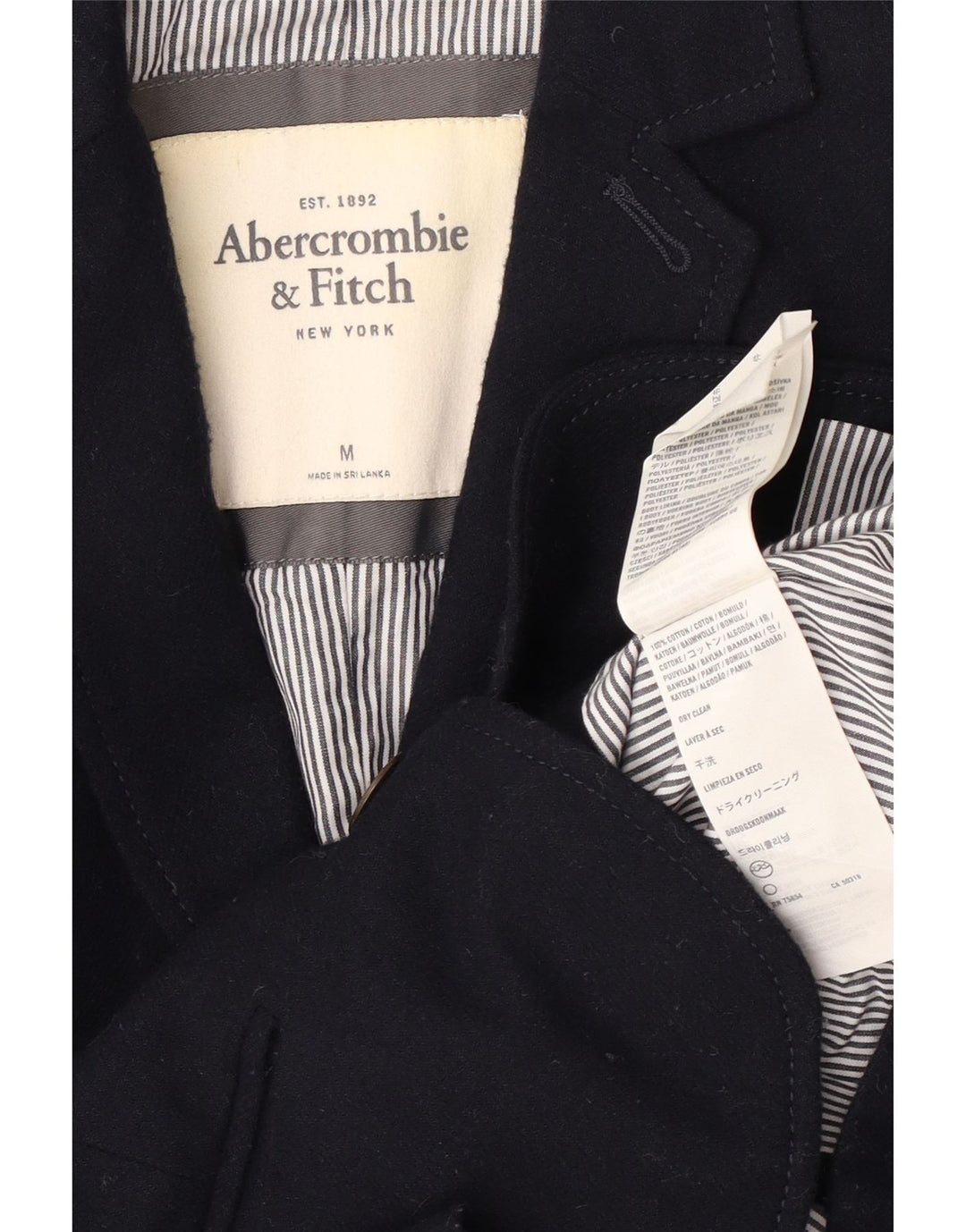 Abercrombie & Fitch Damen-Blazer mit 2 Knöpfen, Gr. 12, mittleres Marineblau