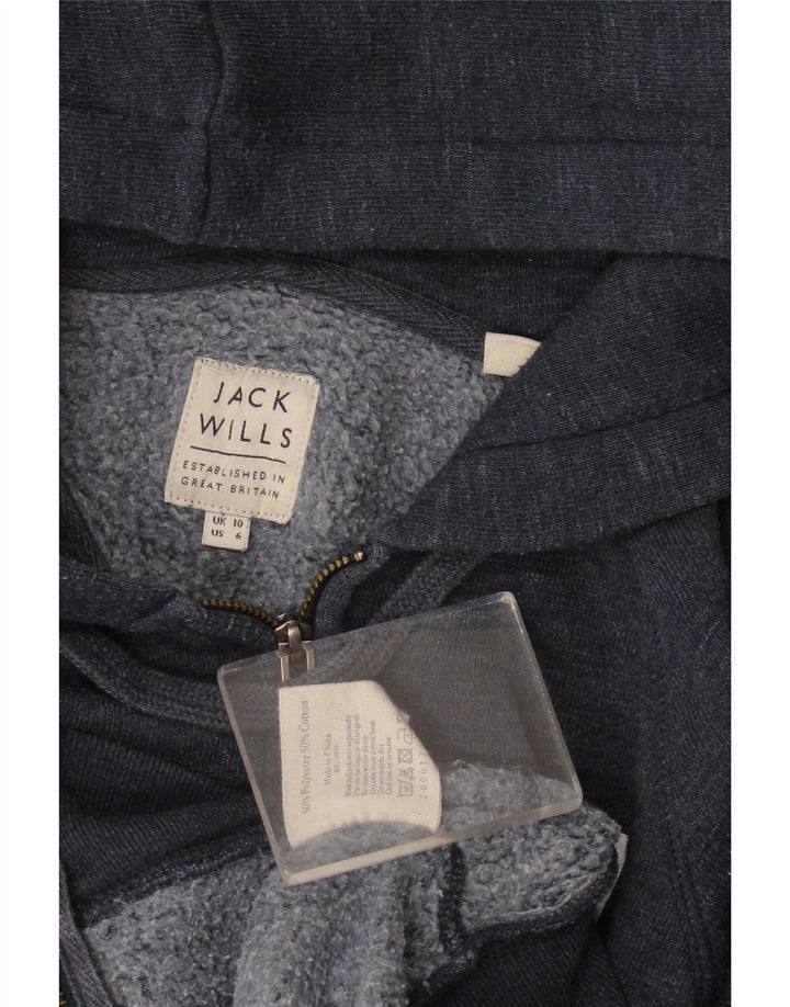 Jack Wills Damen-Kapuzenpullover mit Reißverschluss, UK 10, Größe S, Marineblau, Polyester
