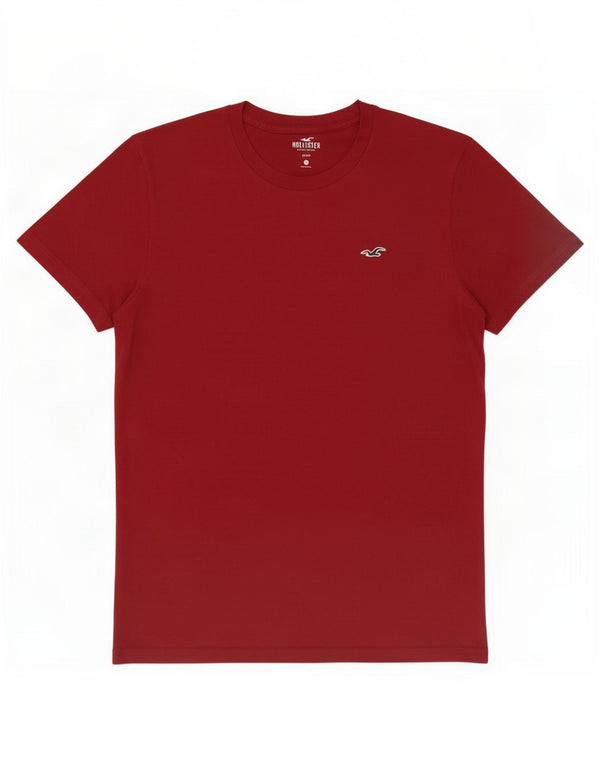 Hollister Herren T-Shirt Top Small Burgund Baumwolle