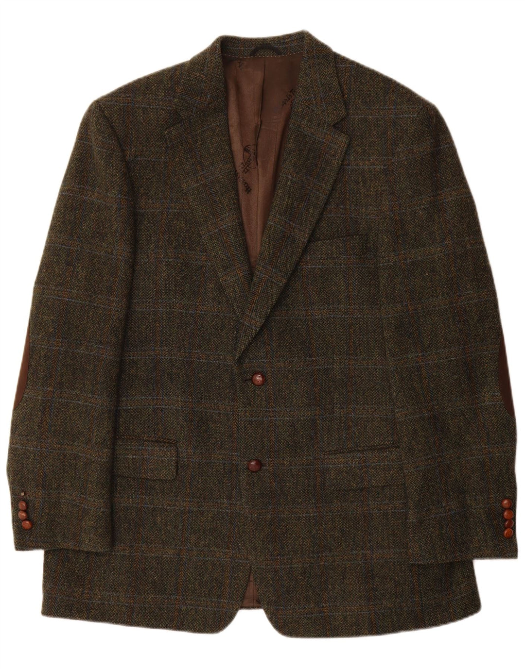 Mario Barutti Herren Harris Tweed Blazer Jacke IT 54 2XL Khaki Check