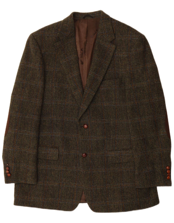 Mario Barutti Herren Harris Tweed Blazer Jacke IT 54 2XL Khaki Check