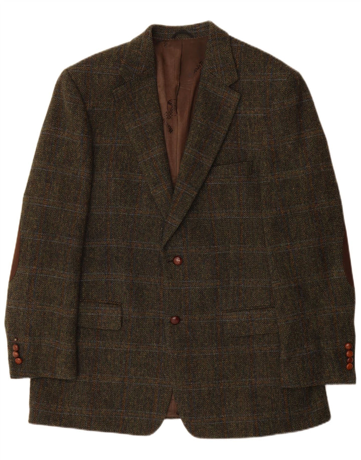 Mario Barutti Herren Harris Tweed Blazer Jacke IT 54 2XL Khaki Check