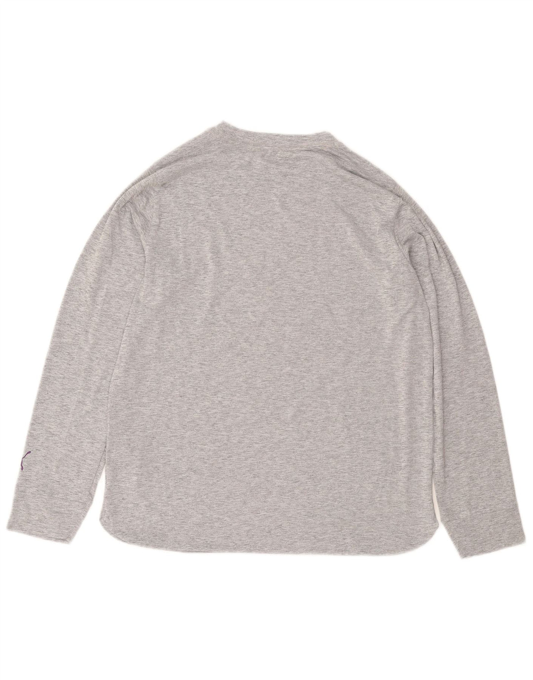 PUMA Damen Graphic Top Langarm UK 14 Mittelgrau geflecktes Polyester