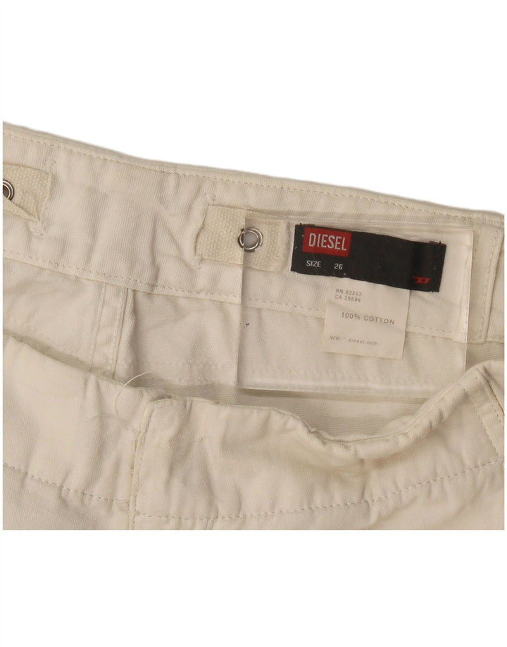 Diesel Damen Chinoshorts W26 Small Weiße Baumwolle