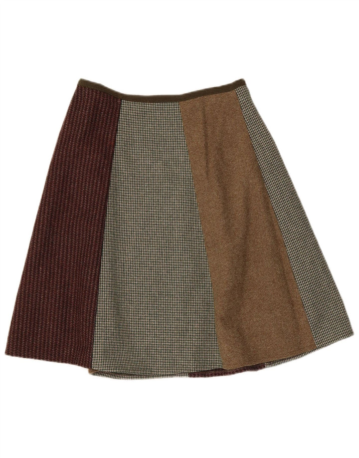 Baba Damen-A-Linien-Rock W26, kleine, mehrfarbige Patchwork-Wolle