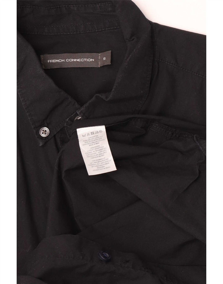French Connection Herren-Hemd, Größe S, schwarze Baumwolle