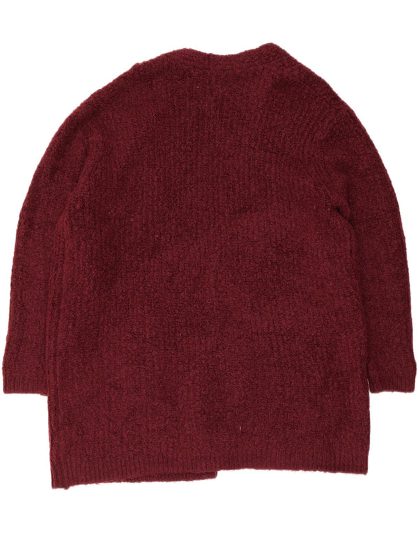 Marks & Spencer Damen Longline Open Cardigan Pullover UK 16 Large Burgunderrot