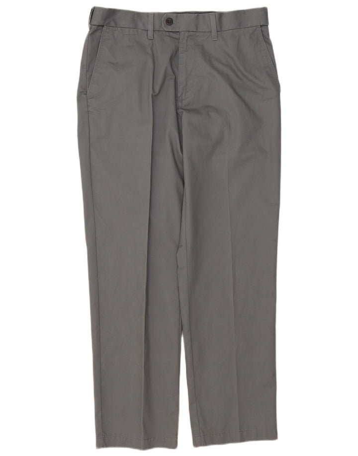 Gerade Herren-Anzughose von Marks & Spencer, W32, L29, graue Baumwolle