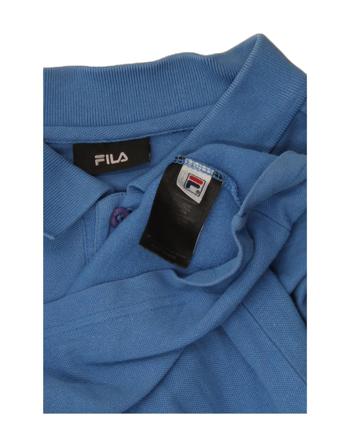 FILA Mens Polo Shirt Large Blue Cotton Vintage Fila and Second-Hand Fila from Messina Hembry 