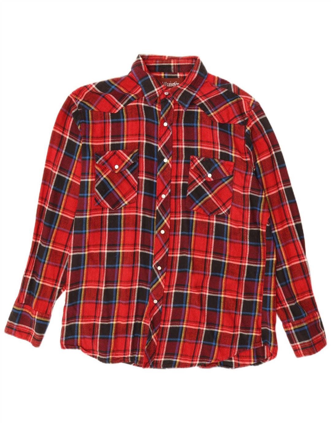 Wrangler Herren-Western-Flanellhemd, groß, rot kariert