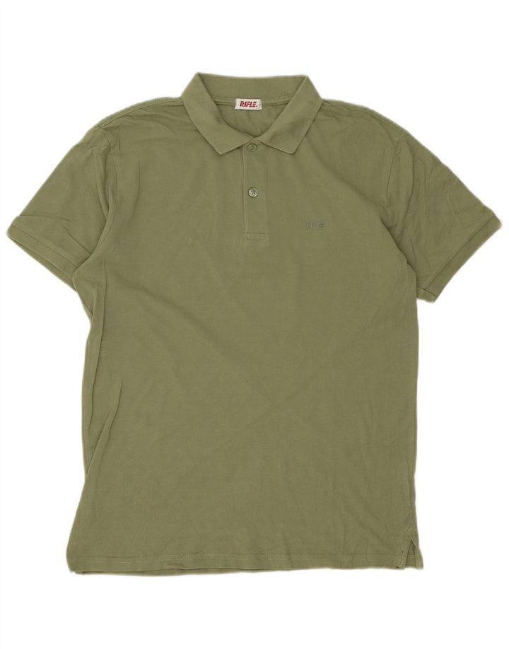 Rifle Herren-Poloshirt, groß, grüne Baumwolle
