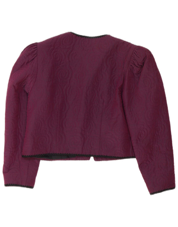 Vintage Damen Bolero Jacke UK 14 Medium Lila Viskose