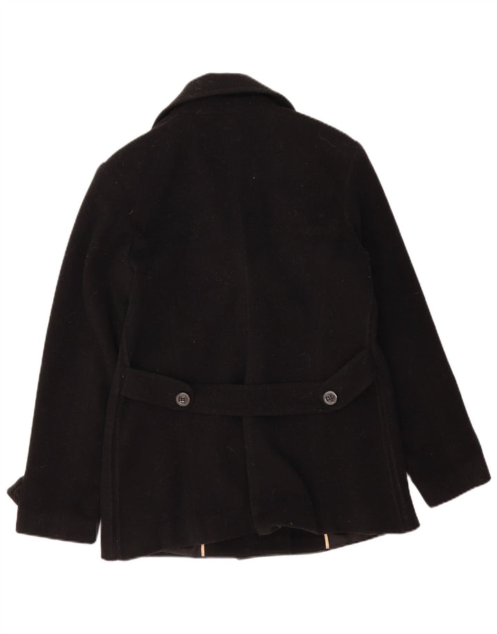 Tommy Hilfiger Damen Pea Coat UK 16 Große schwarze Wolle