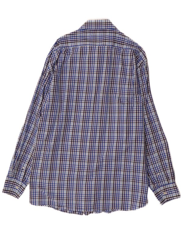 Tommy Hilfiger Herren-Hemd mit normaler Passform, Größe 17, XL, blaue Gingham-Baumwolle