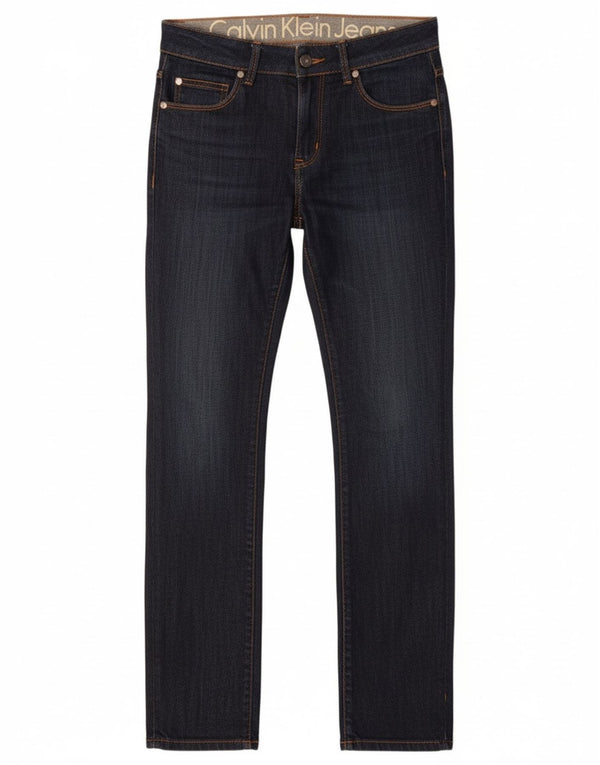 Calvin Klein Damen Slim Jeans W30 L33 Marineblau