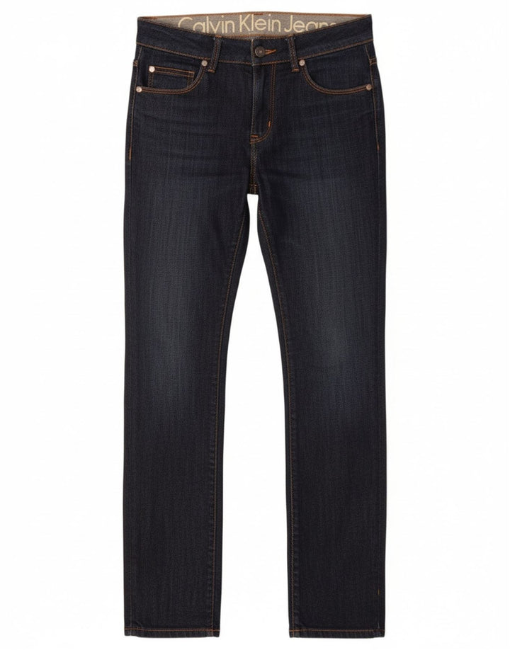 Calvin Klein Damen Slim Jeans W30 L33 Marineblau