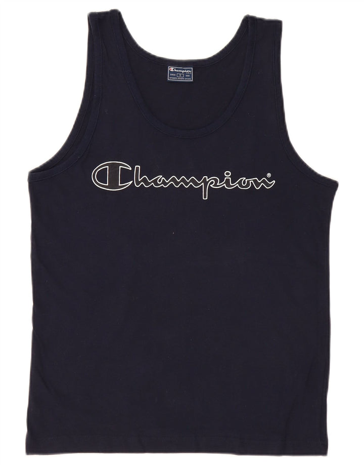 Champion Herren-Weste mit Grafik, Größe S, Marineblau, Baumwolle