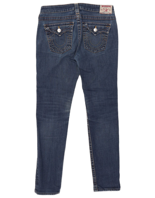 TRUE RELIGION Damen Slim Jeans W30 L30 Blaue Baumwolle