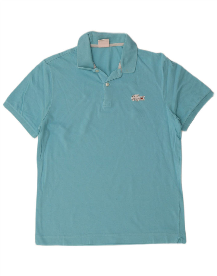 LACOSTE Herren-Poloshirt, Größe 4, mittelblaue Baumwolle