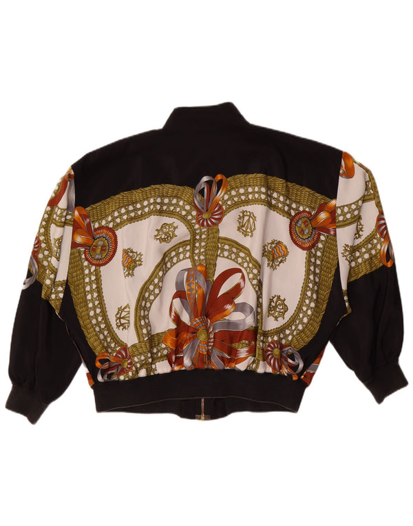 Felicia Damen-Bomberjacke mit abstraktem Muster, übergroß, EU 44, XL, Schwarz