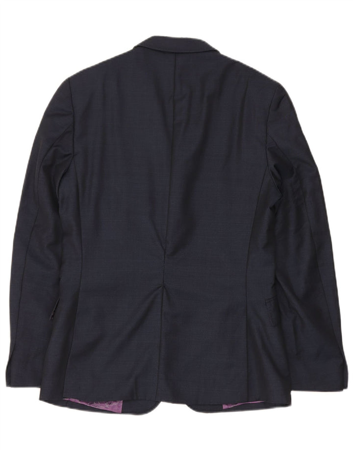 Ted Baker Herren-Blazer mit 1 Knopf, US 36, kleine marineblaue Wolle