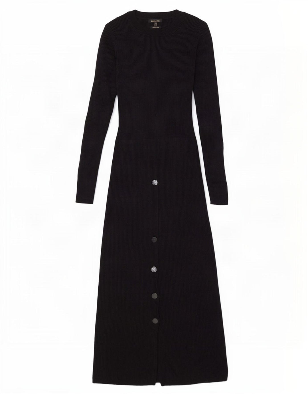 Massimo Dutti Damen Langarm-Pulloverkleid UK 8 Small Schwarze Wolle