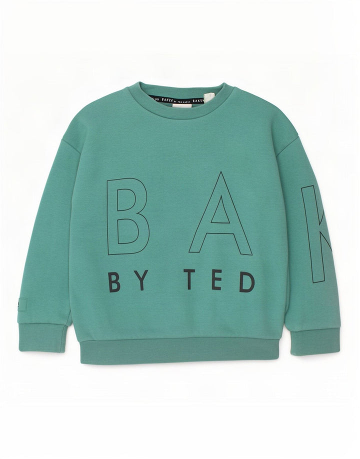 Ted Baker Jungen-Sweatshirt mit Grafik, 4–5 Jahre, grüne Baumwolle