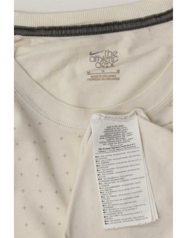Nike Herren-T-Shirt-Oberteil aus mittelweißer, gepunkteter Baumwolle