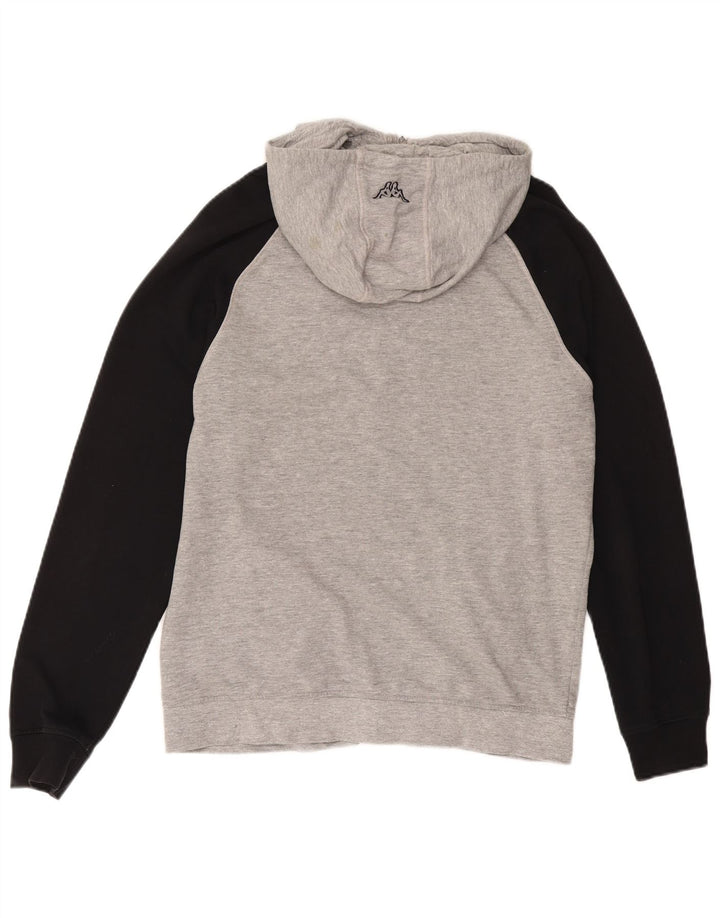 KAPPA Herren-Kapuzenpullover mit Reißverschluss, groß, Grau, Farbblock