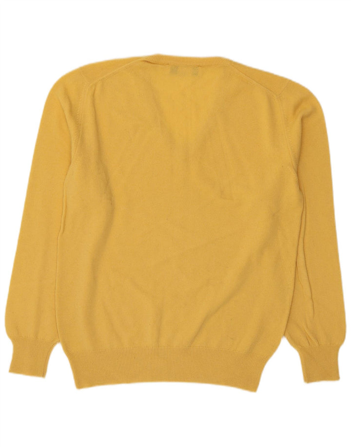 Claridges Herren-Pullover mit V-Ausschnitt, groß, gelbe Lammwolle