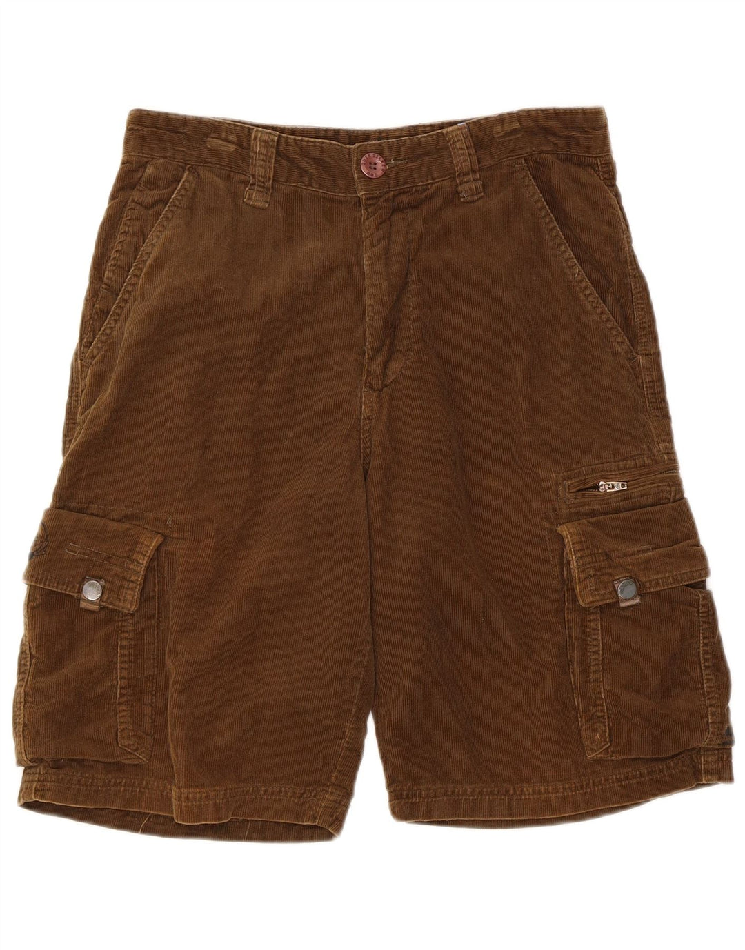 QUIKSILVER Herren Cord-Cargoshorts XS W30 Braune Baumwolle