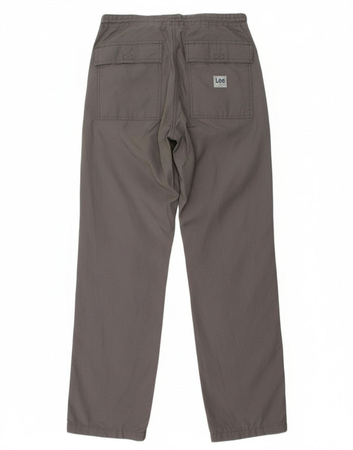 LEE Mens Straight Chino Trousers W28 L34 Grey Cotton