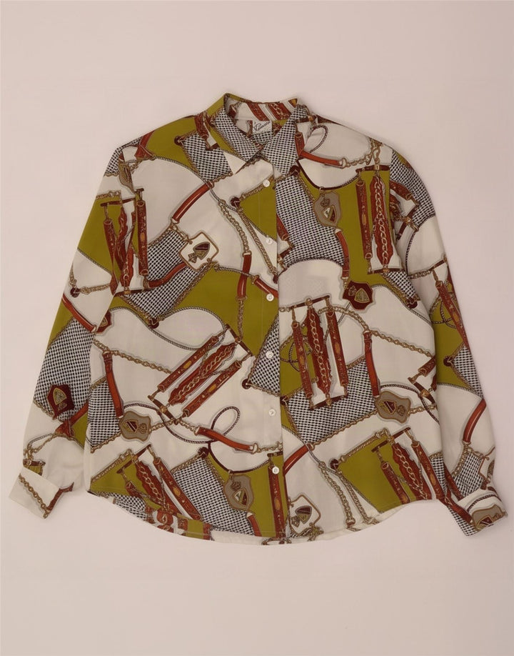 Primavera Firenze Damen-Hemdbluse mit abstraktem Muster, Größe 40, mehrfarbig