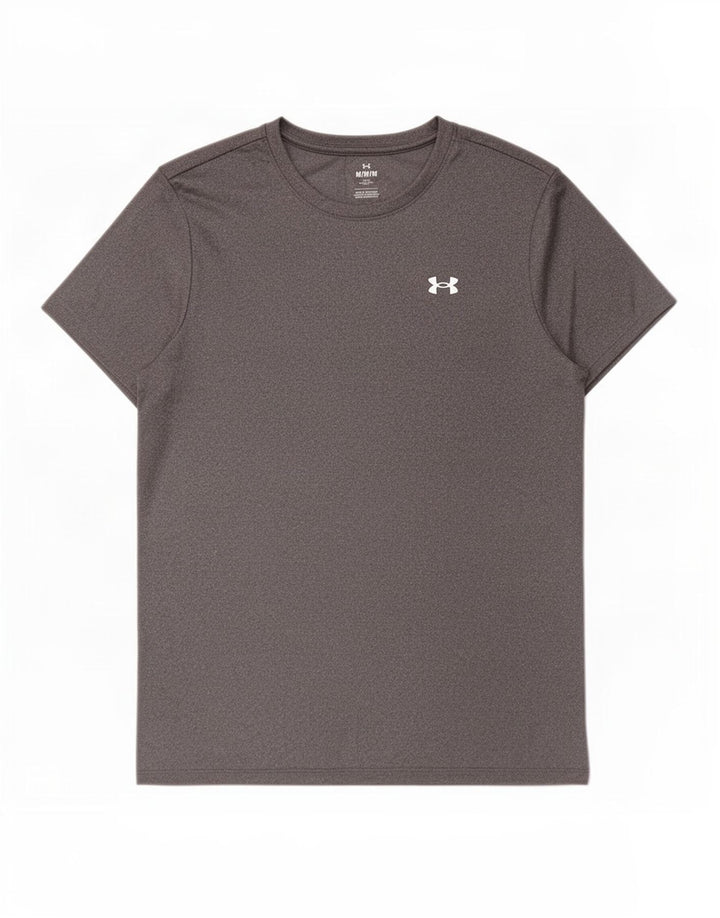 Under Armour Womens T-Shirt Top UK 14 Medium Grey Polyester